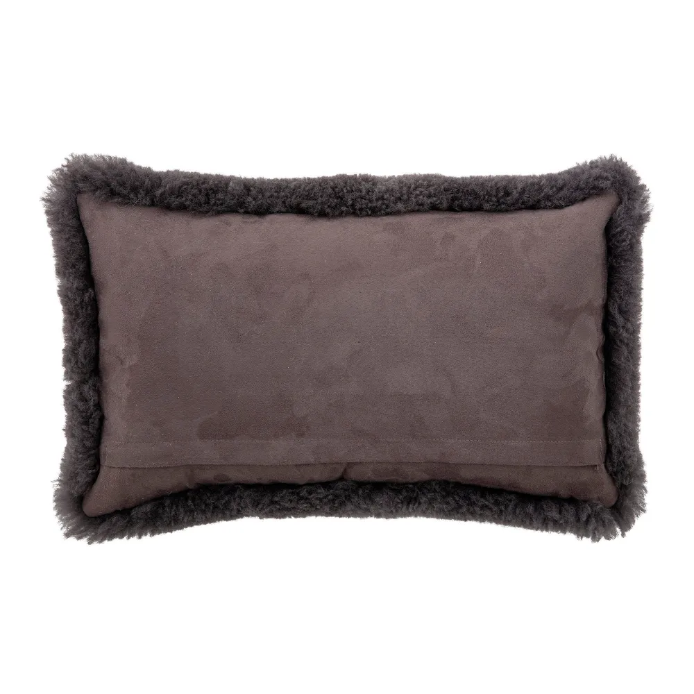 Compost Orgánico Bloomingville Cady almohada, gris, piel de oveja