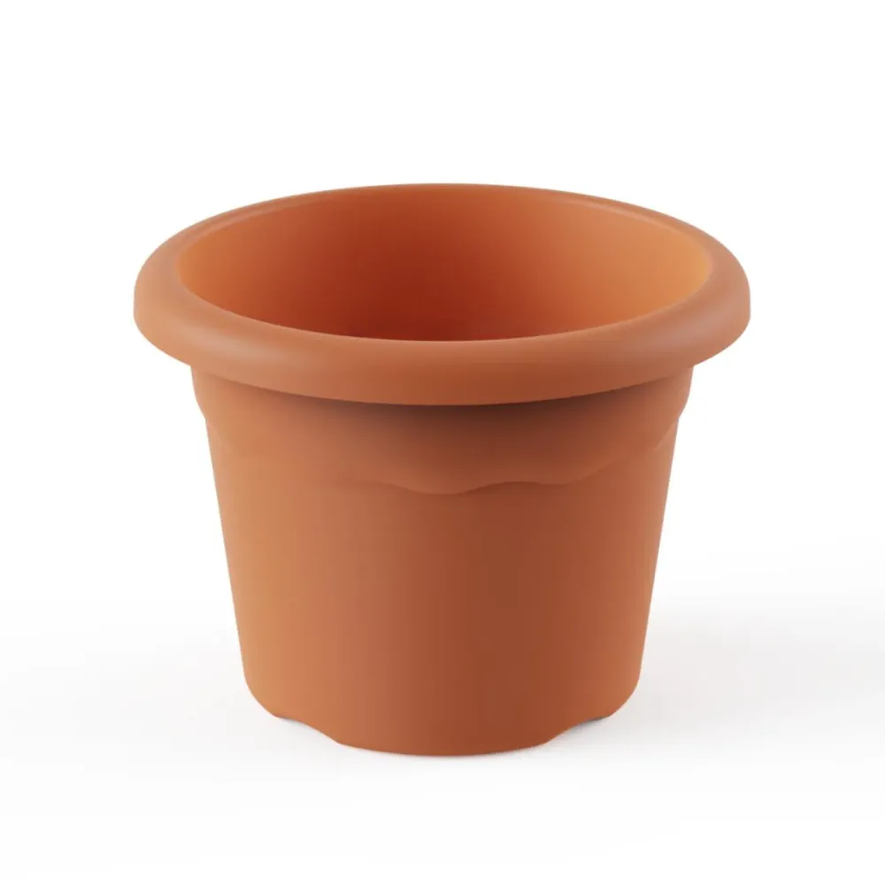 Maceta redonda terra color terracota, Plastiken,D 18 x 13 Listo para Usar