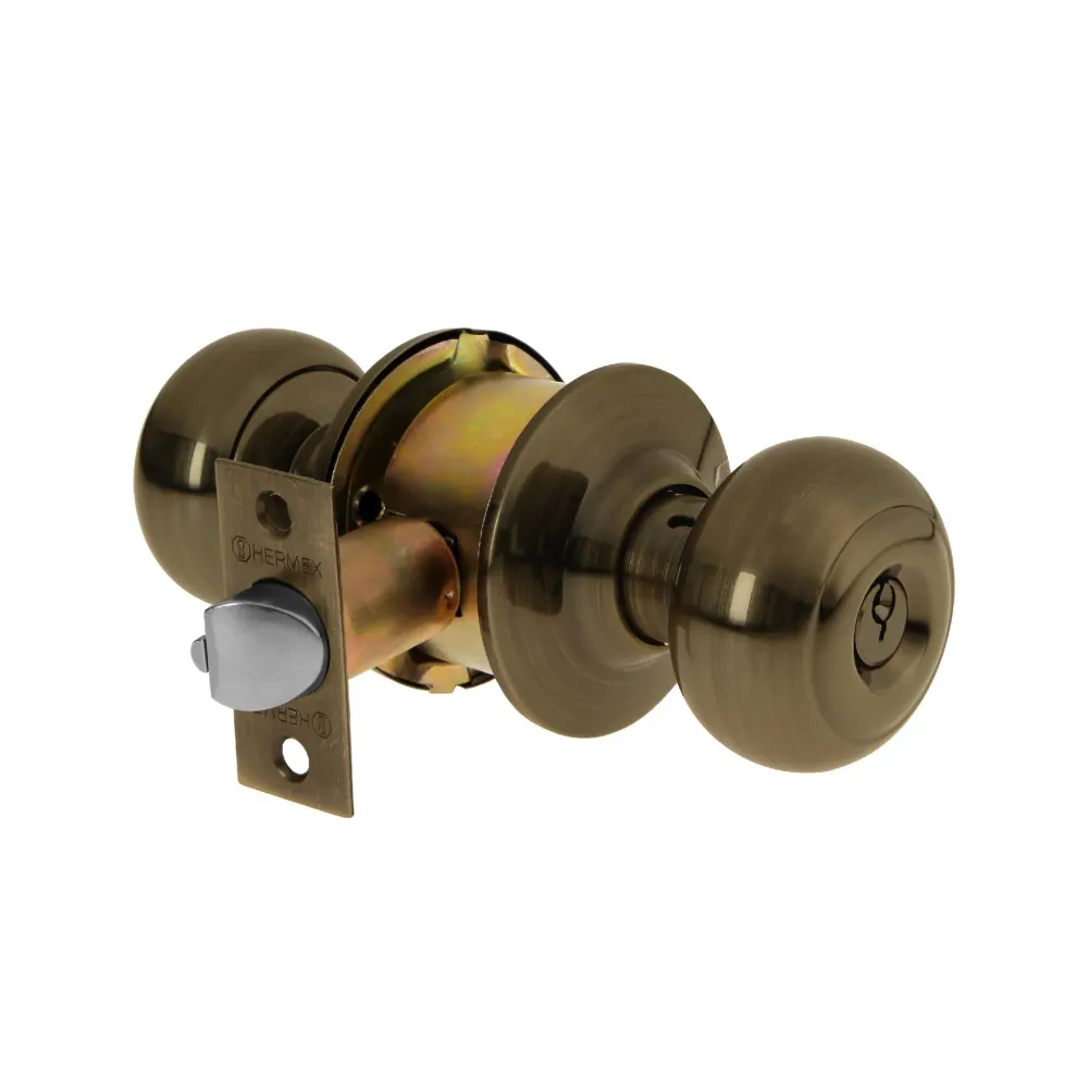 Turba Rubia Cerradura tipo oval para recámara, latón antiguo, hermex CEPO-22R