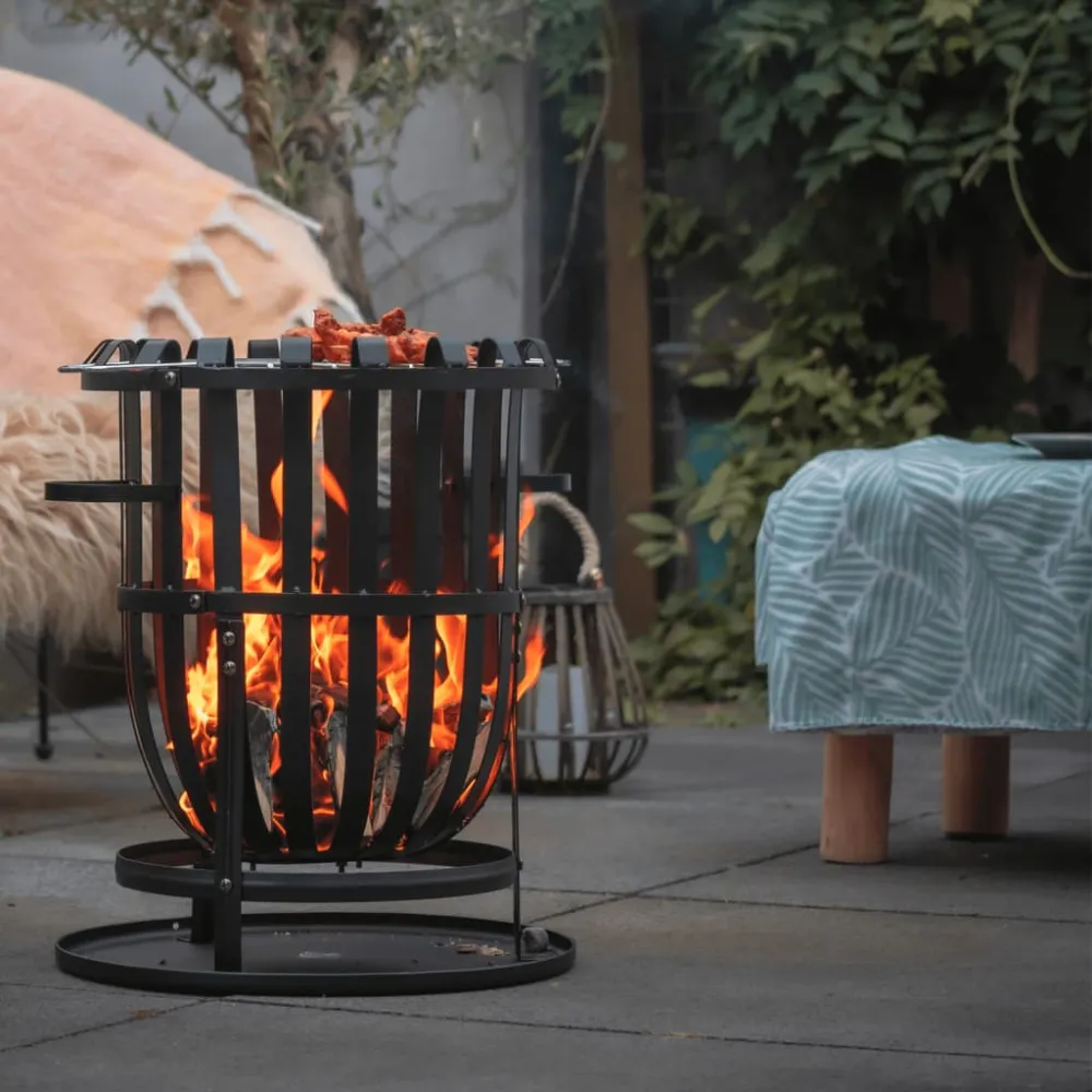 Chimenea Moderna Brasero de jardín dallas acero negro