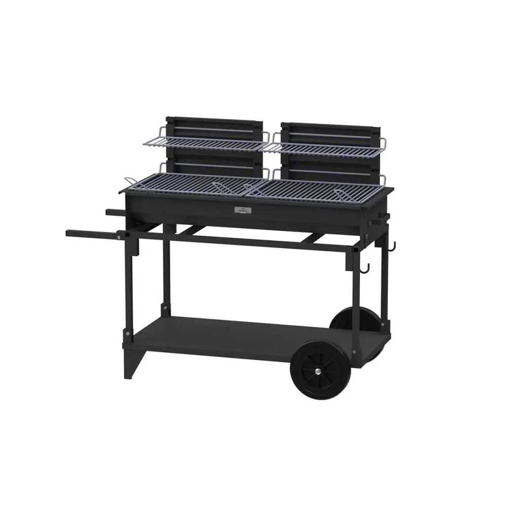 Barbecue XL Dos veces Foyer sur Chariot - LE MARQUIER