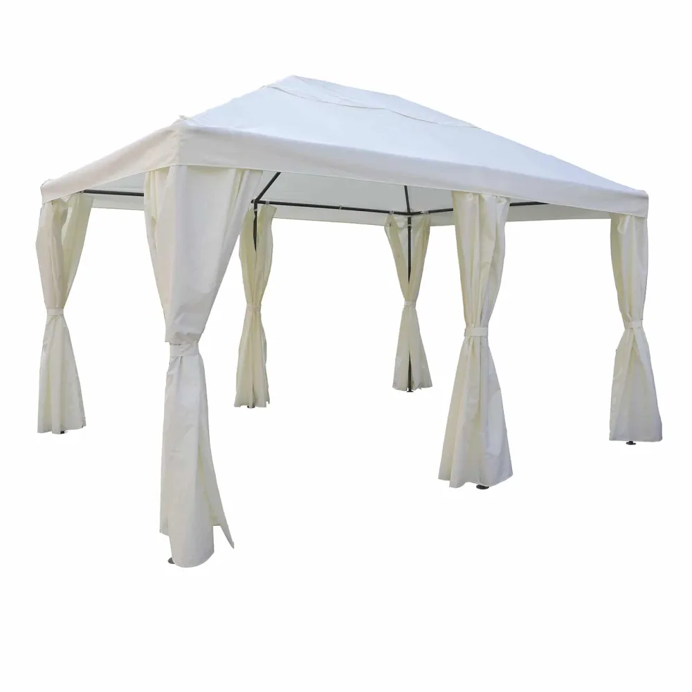 Cenador de jardín exterior en acero chillvert rodas 394x296x199/278 cm con con Pie Plegable