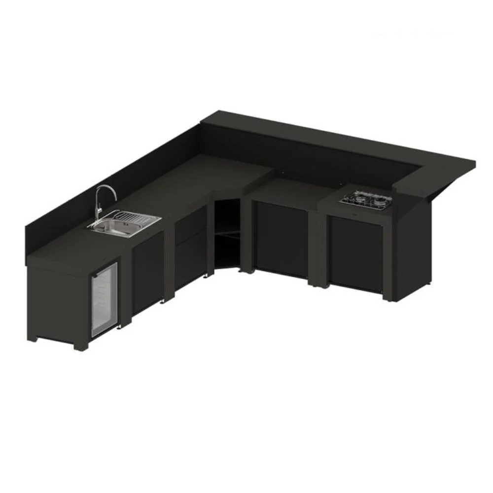 Ensemble Cuisine Extérieure Superior 6 Modules Gris Cargo - ENO