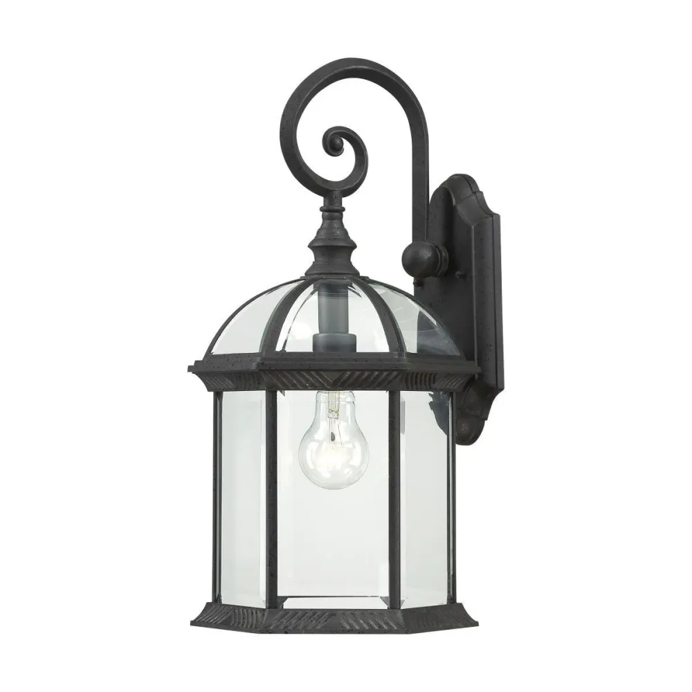 Farol exterior boxwood 19'' negro texturizado satco para Patio y Jardín