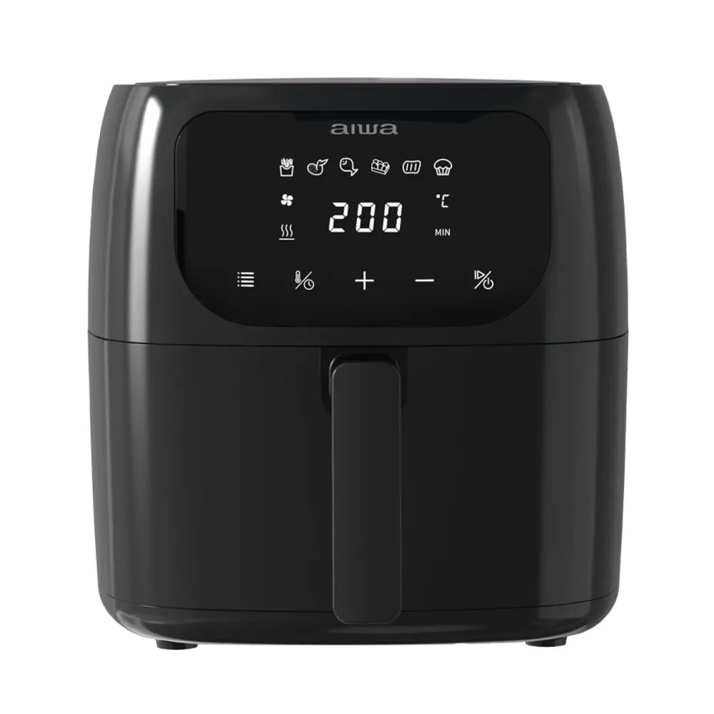 Freidora De Aire Numérico Led 6 Litros Aiwa Aw-fk60 Negro Ideal para Reuniones