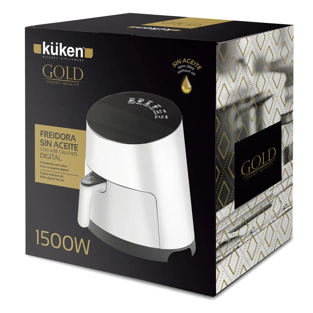 Freidora de Aire Sin Aceite 1500W 3,5L Küken Oro