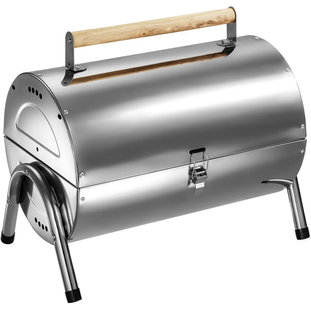 Freidora Portátil para Barbacoa de acero inoxidable, gris