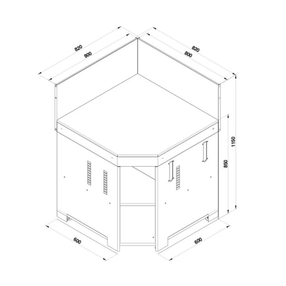 Module d’angle pour cuisine extérieure - ENO con Pie Plegable