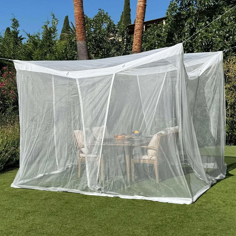 Profesional de Acero Inoxidable Mosquitera Blanca Exterior 3.5x2.5 M para Terraza