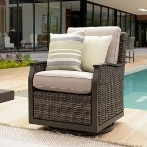 Sillon Trenton Outdoor Giratorio Cafe con Canasta y Tapa