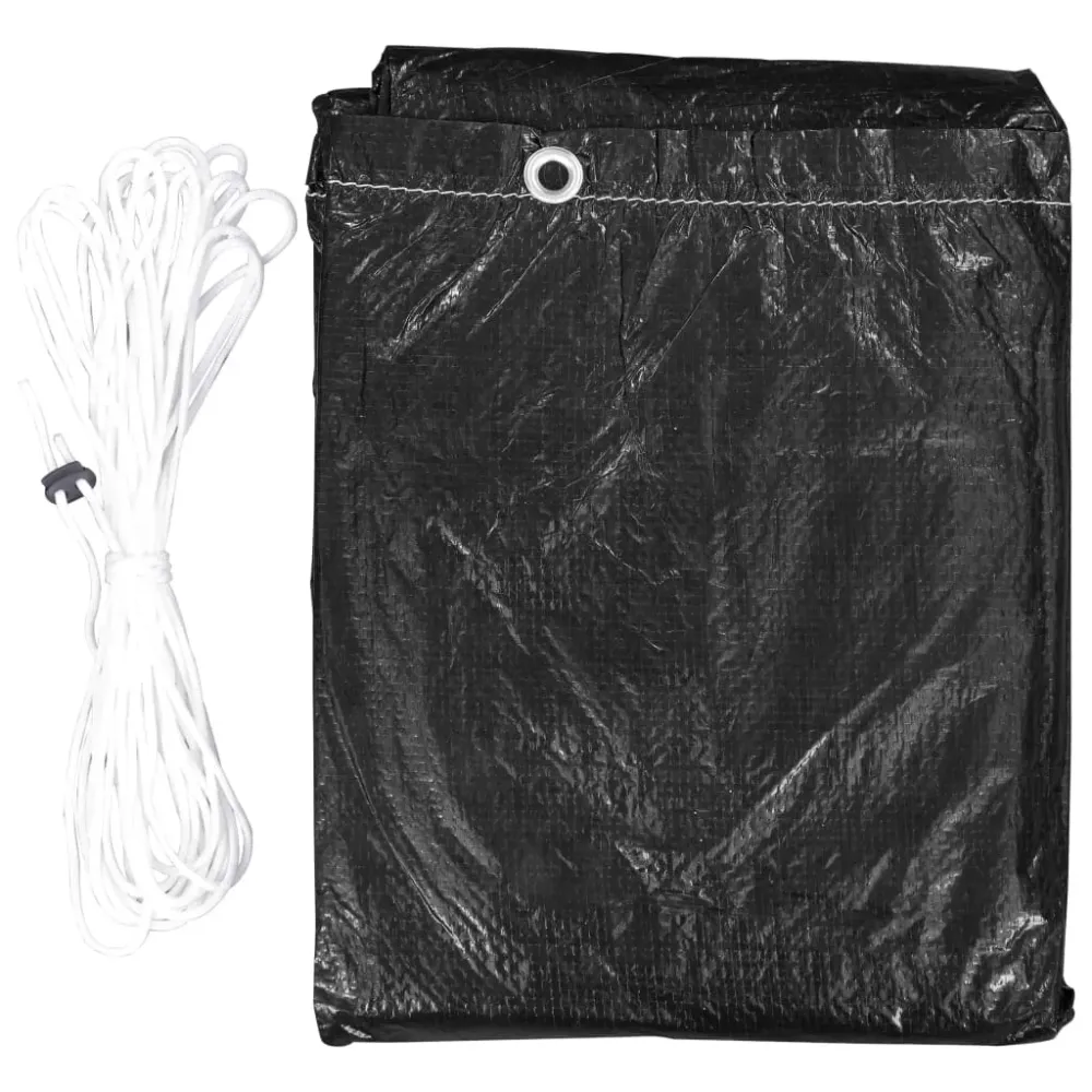 Funda Protectora Funda para muebles de jardín 7 ojales aluminio negro 90x143x225 cm