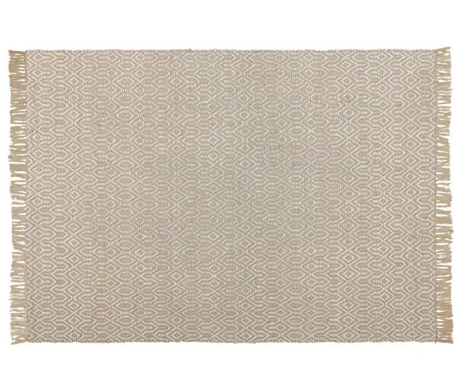 Alfombra de algodón/yute hueso claro 140 x 200 cm POZANTI