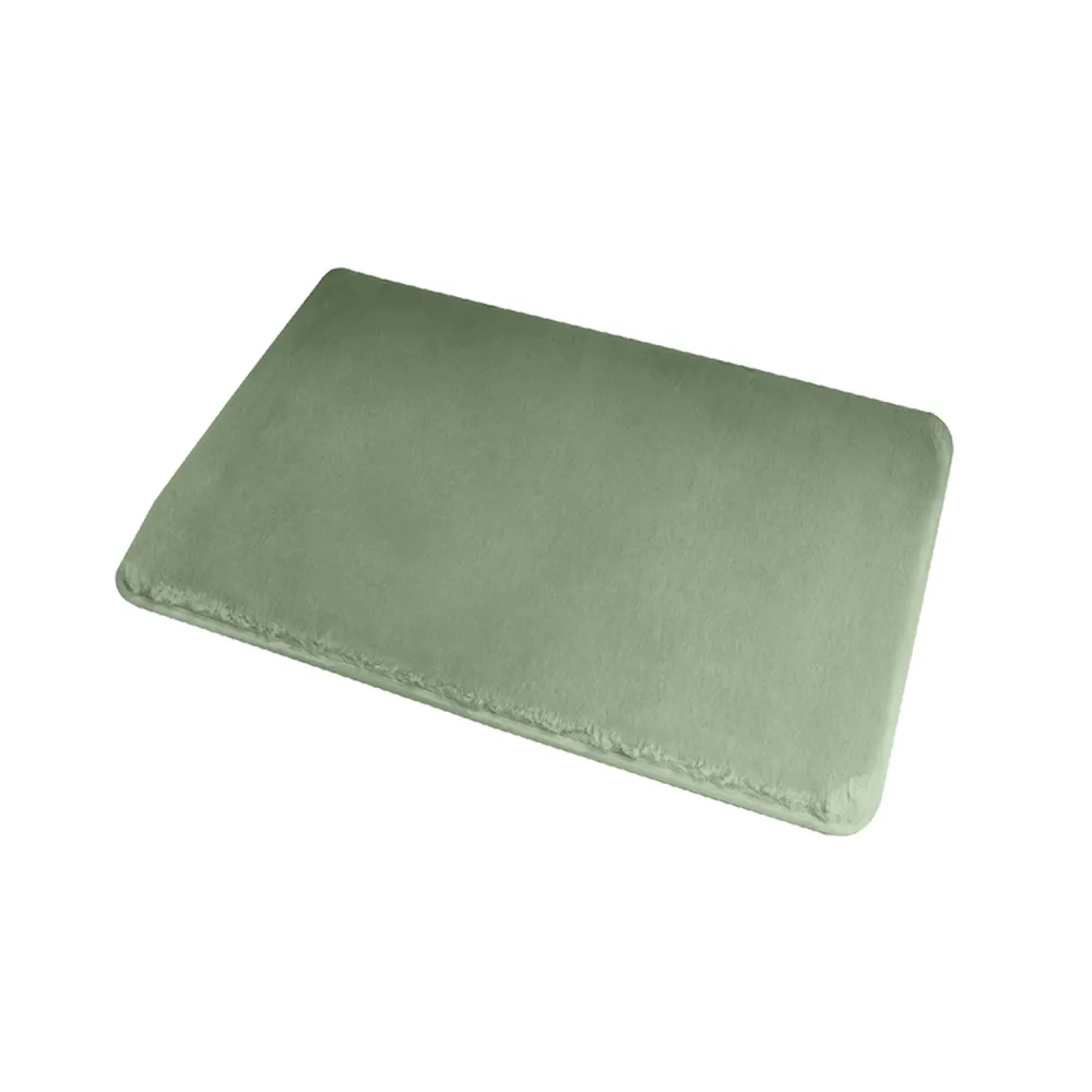 Alfombra de baño 40x60 cm modelo Fuzzy de Gedy - Verde en Poliéster Impermeable