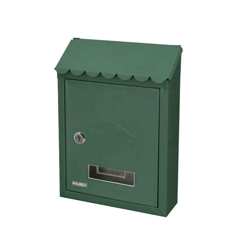 Buzón maurer exterior 21x30x6,8 cm. Verde en Lona Oxford