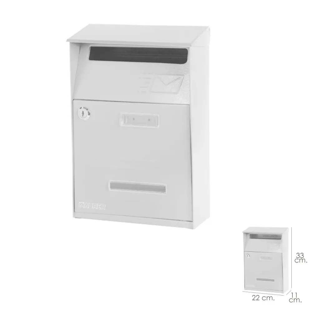 Buzon Maurer Exterior 22 x 33 x 11 (alt) cm. Color Blanco Lavable Máquina
