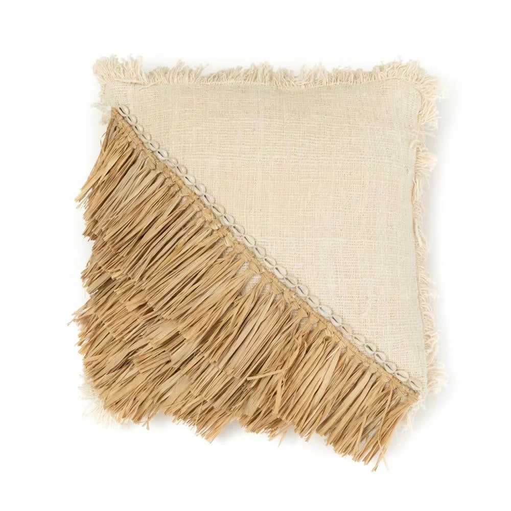 Funda de cojín Bazar Bizar De Rafia Algodón - Blanco Auténtico - 40x40