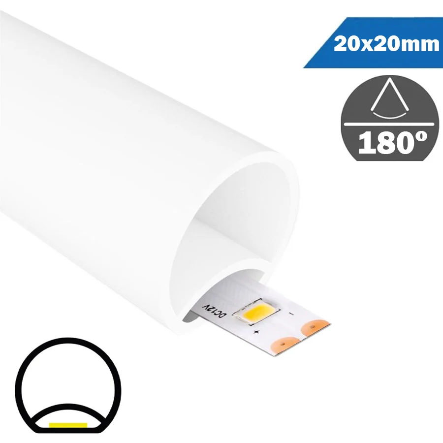 Funda Neón Maleable Redonda 20mm para Tiras LED
