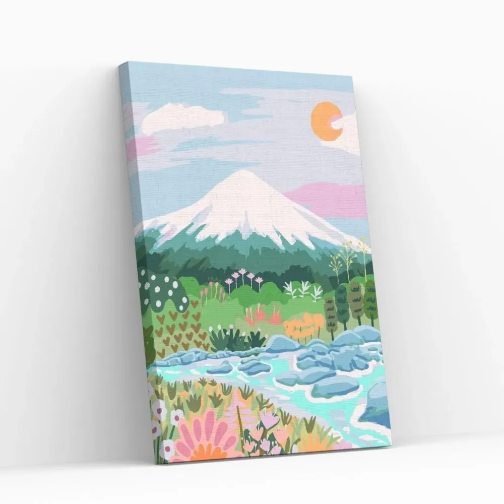 Premium Impermeable Pintura con números en bastidor 40x50 - Volcán Osorno Mágico - Painting numbers