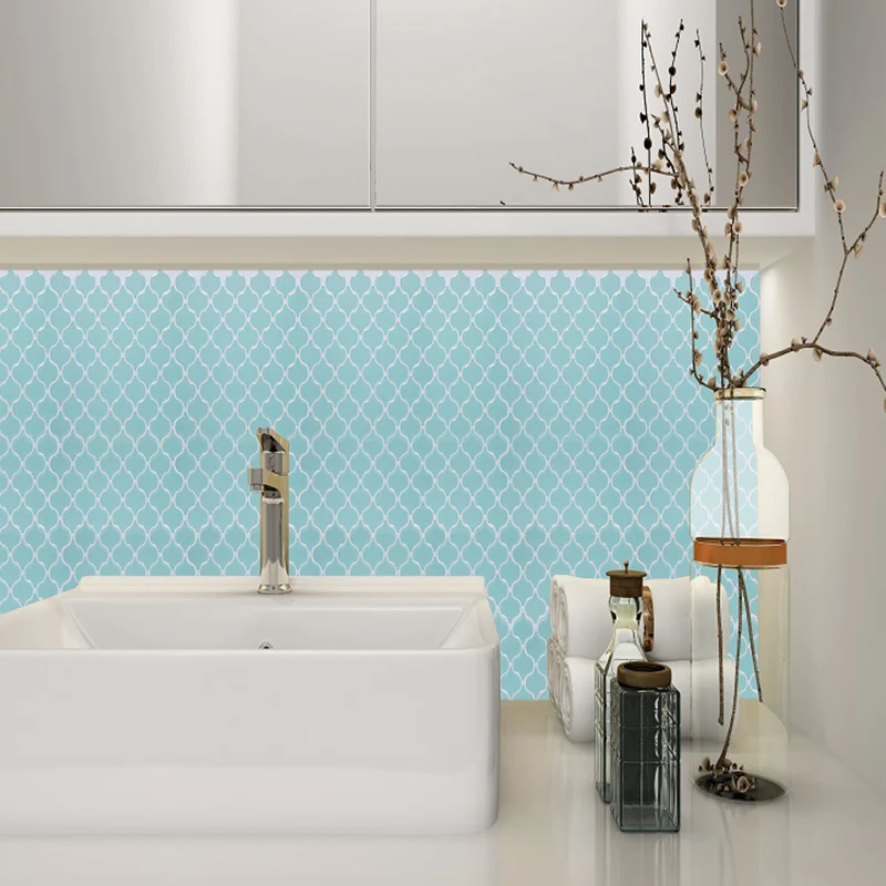Sfondi quadrifoglio di colore pastello Mosaici Decorazione moderna da parete buccia e bastone per bagno con Cierre de Velcro