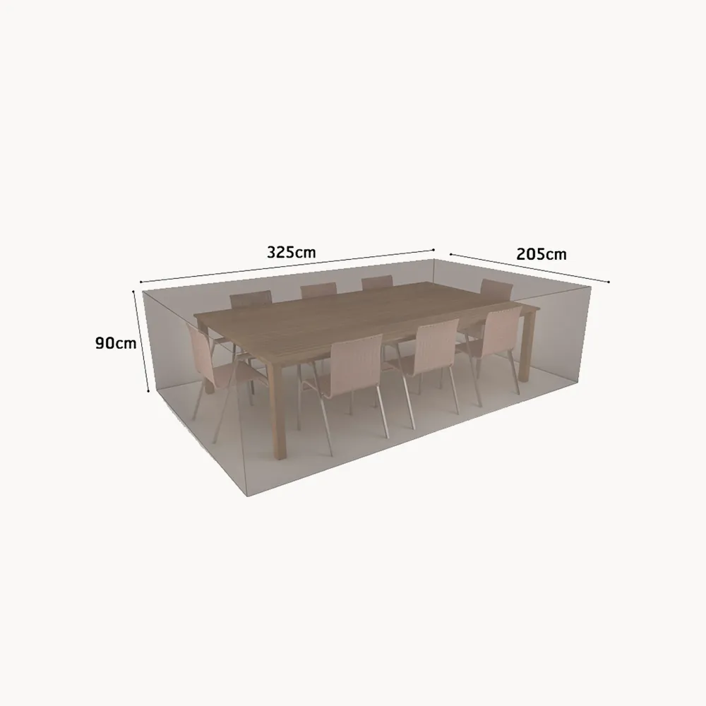 Ajuste Universal Funda Protectora para Conjunto de Mesa Rectangular y 8 Sillas 325x205x90 cm