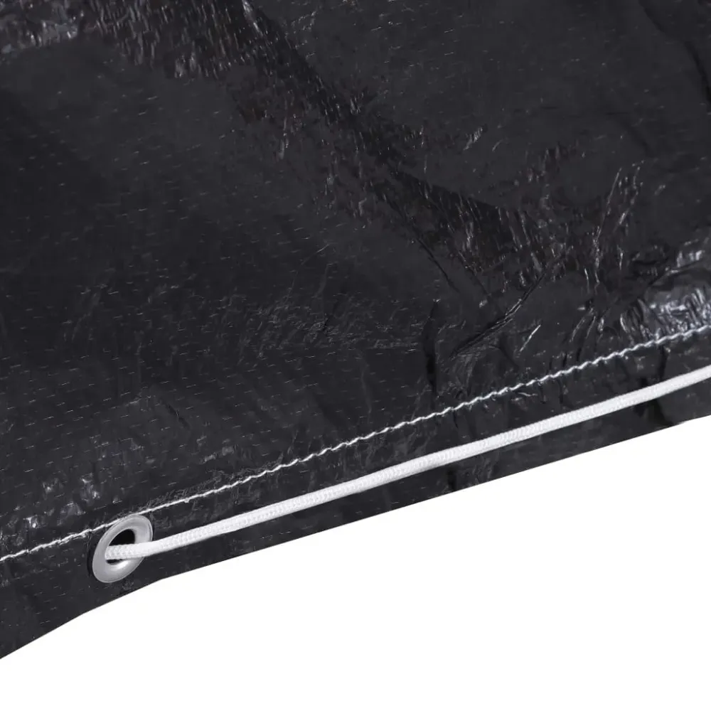 Funda Transpirable Funda para muebles de jardín 10 ojales aluminio negro Ø325x90 cm