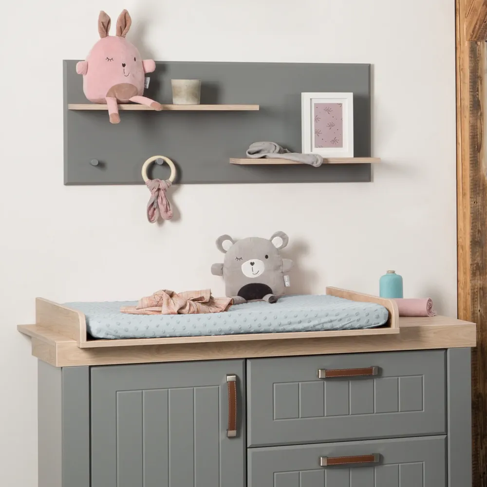Housse extensible pour matelas à langer 'Lil Planet' - 85 x 75 cm - Jersey biologique GOTS - Bleu clair en Color Verde Oliva