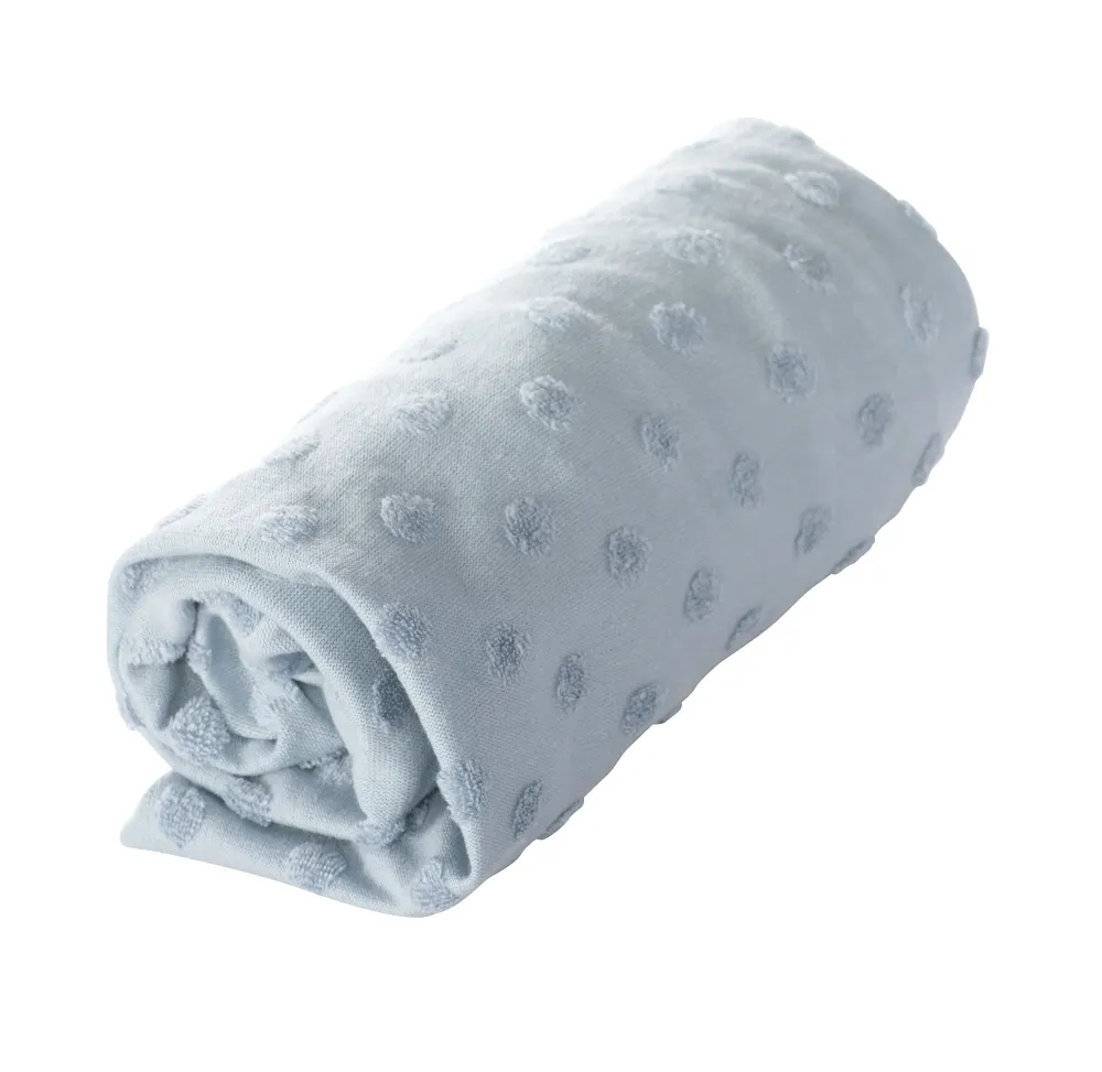 Housse extensible pour matelas à langer 'Lil Planet' - 85 x 75 cm - Jersey biologique GOTS - Bleu clair en Color Verde Oliva