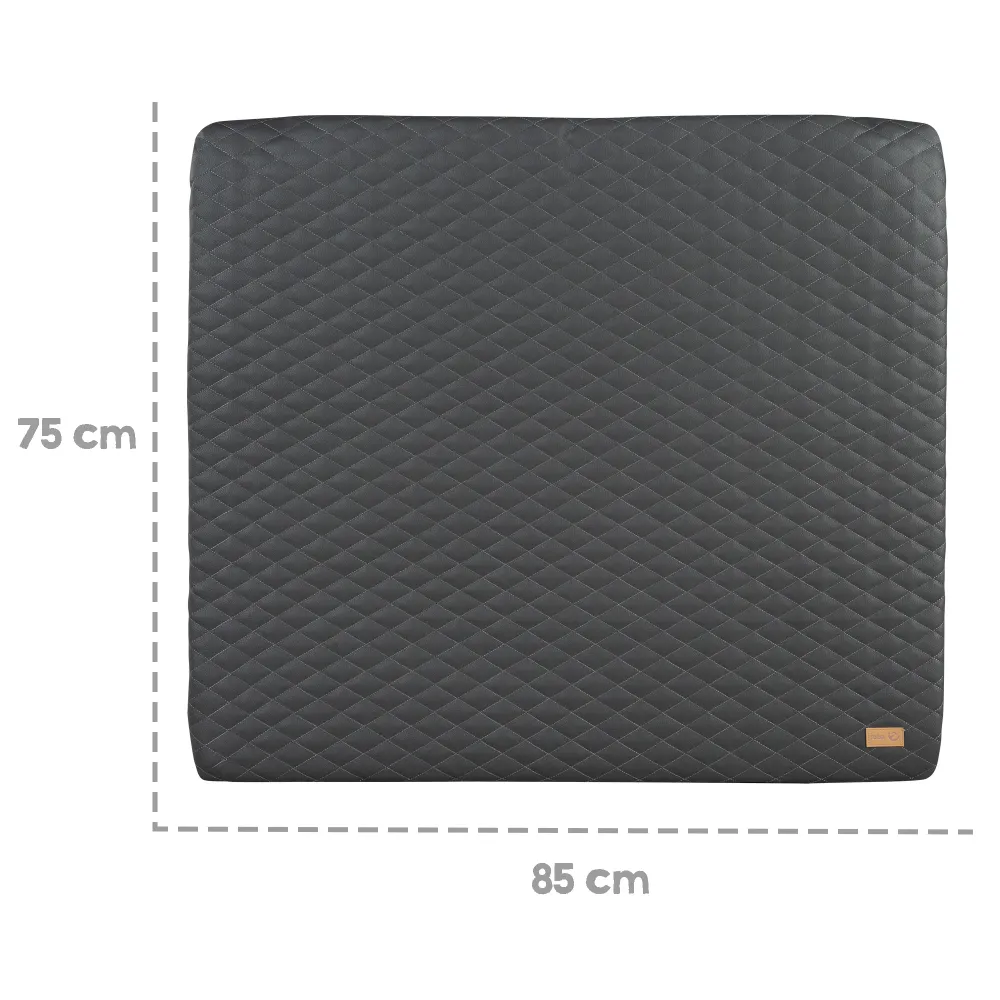 Matelas à langer 'Luxe' 85 x 75 - Cuir PU essuyable - Design 'Graphite matelassé' | Envío Rápido