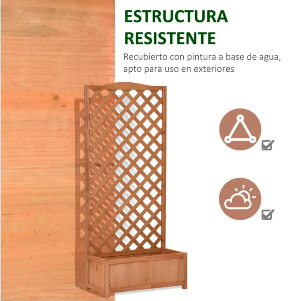 Jardinera Outsunny con celosí auténtico 170x76x36 cm con Ventanas de Ventilación