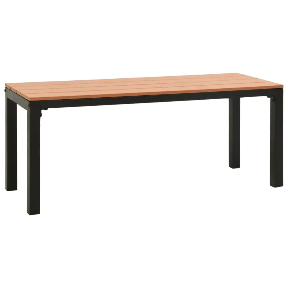 Banco de exterior Lotan 2 plazas marrón/negro 45x110x39 cm con Ventanas de Ventilación