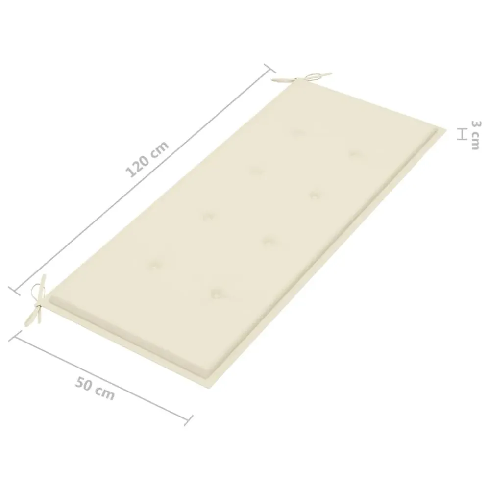 Banco de jardín Amaltea 2 plazas con cojín gris 120 cm con Ventanas de Ventilación