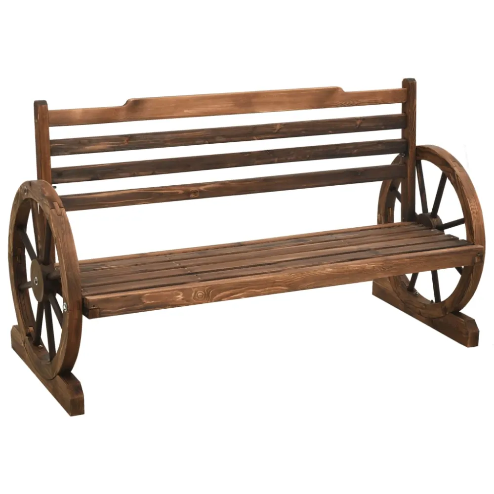 Banco de jardín madera maciza de abeto 112 cm es7321 con Cordón de Ajuste