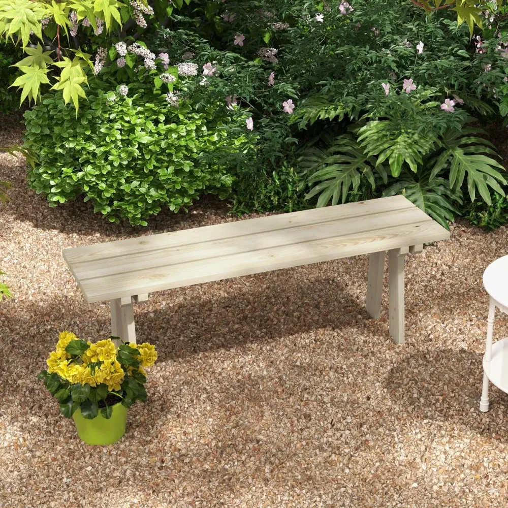 Banco de jardín Matine Outsunny 2 plazas 220kg genuino 45x130x38 cm | Impermeable | Transpirable