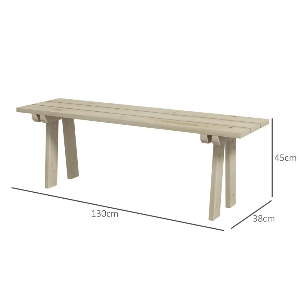 Banco de jardín Matine Outsunny 2 plazas 220kg genuino 45x130x38 cm | Impermeable | Transpirable