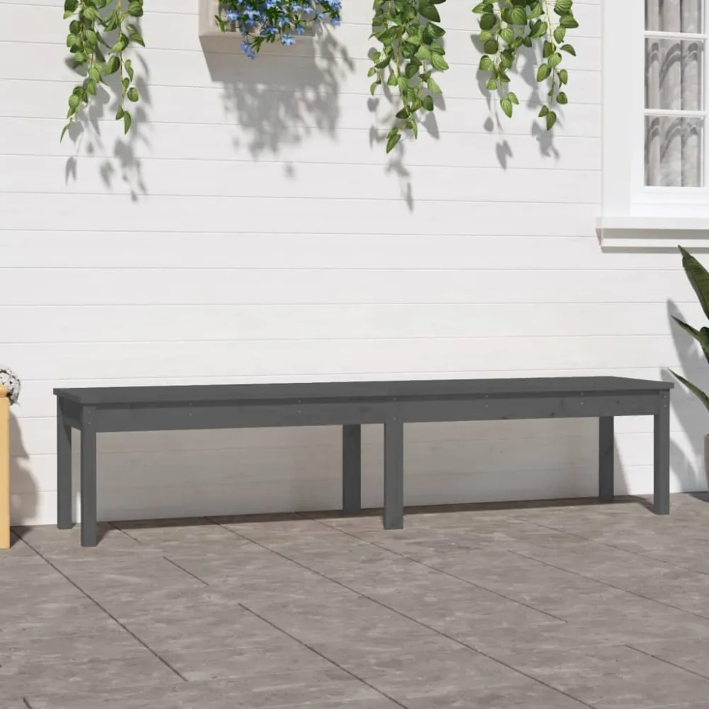 Banco de jardín de 2 plazas madera maciza pino 203,5x44x45 cm es7711
