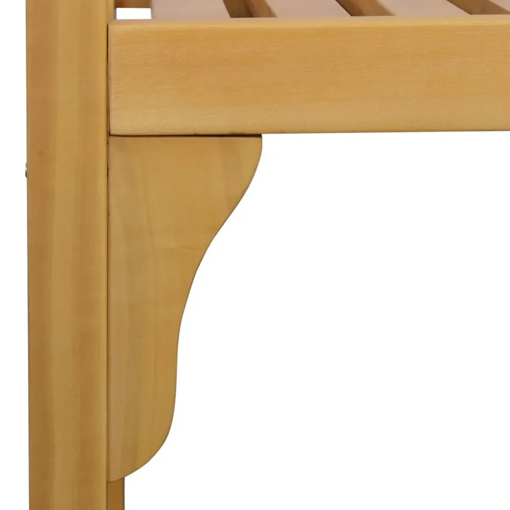 Banco de jardín plegable Outsunny 2 plazas madera con Cordón de Ajuste