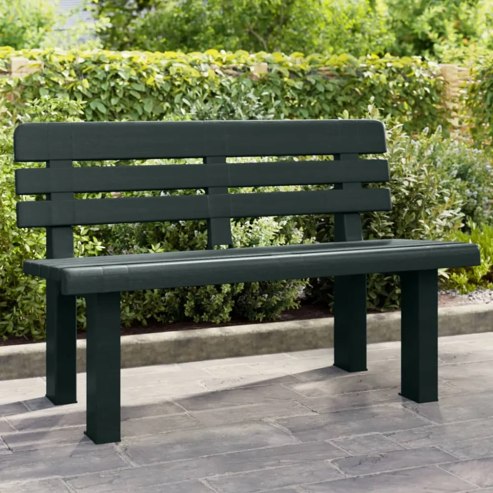 Banco de jardín polipropileno verde 110x52x71 cm es6585 con 2 ños de Garantí
