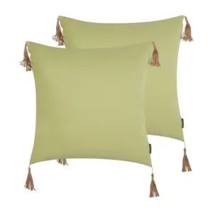 Conjunto de 2 cojines verdes 45 x 45 cm CHMISTAR Fácil de Colocar