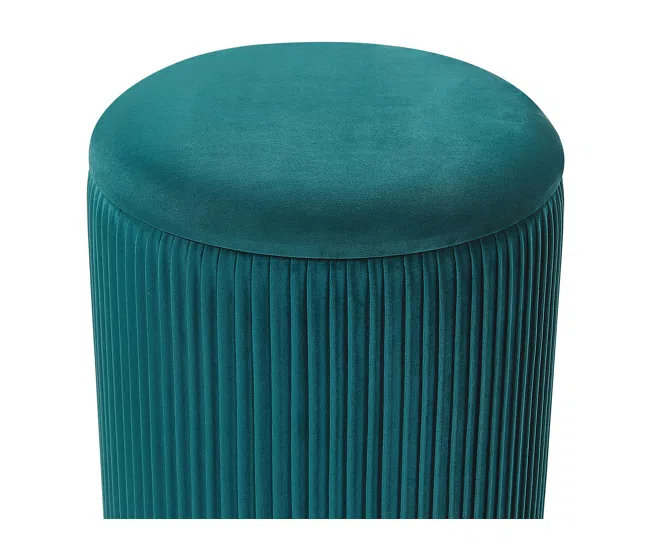 Conjunto de 2 pufs de terciopelo verde esmeralda con almacenaje MIRAMAR para Conjunto de Jardín