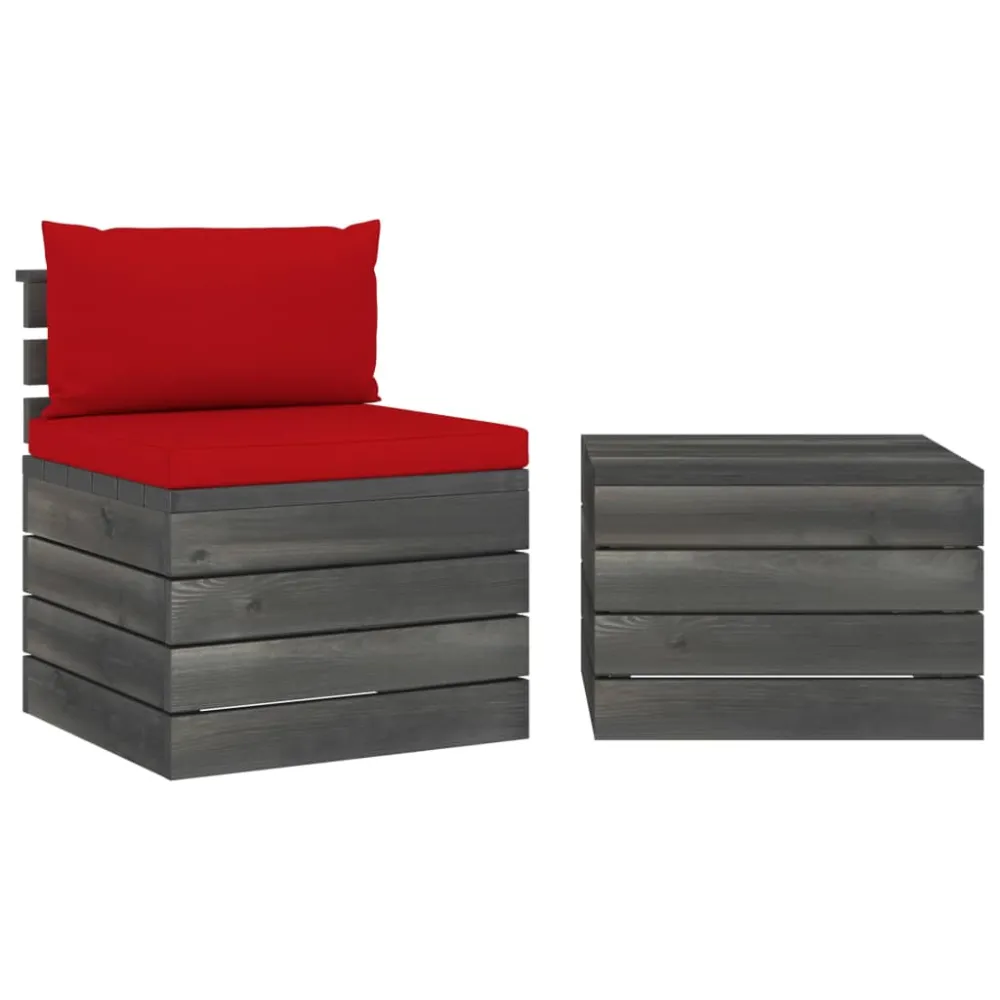 Cubierta Impermeable vidaXL muebles de jardín de palets 2 piezas cojines madera maciza pino