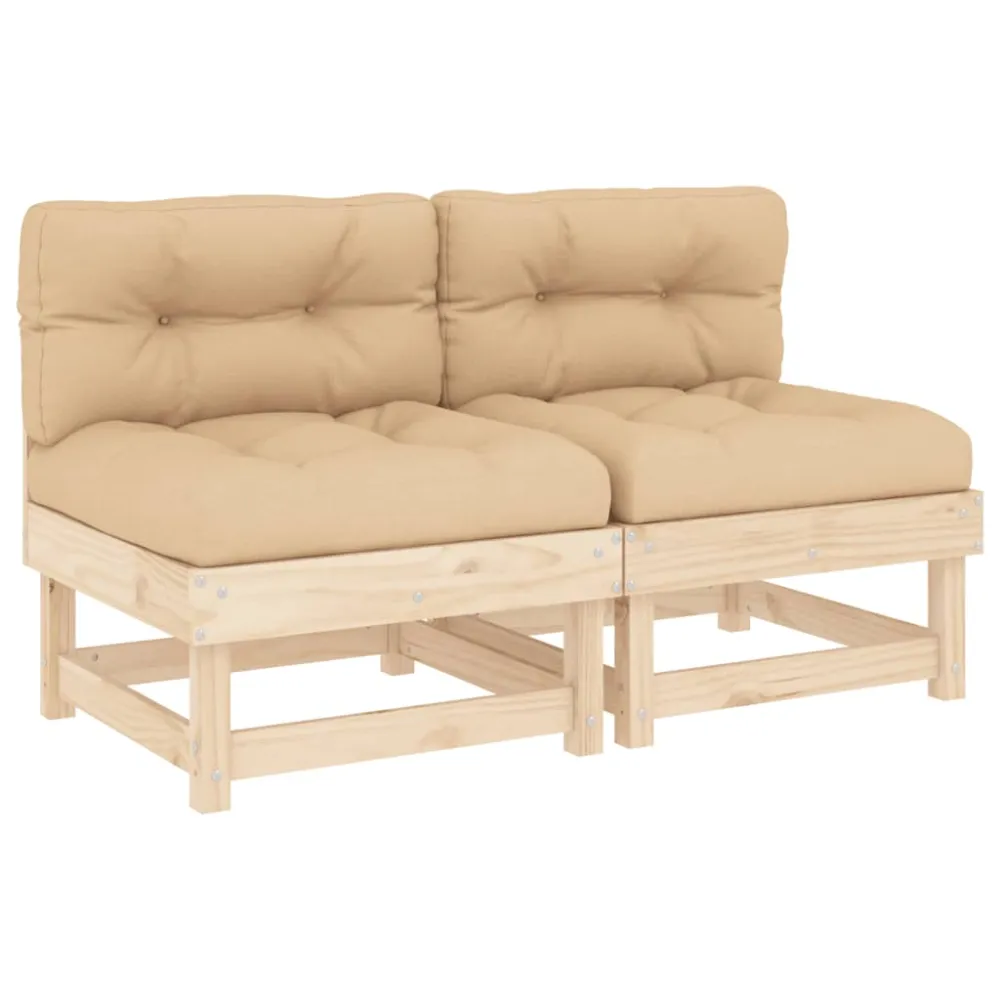 Cubierta Impermeable vidaXL sofás centrales con cojines 2 uds madera maciza de pino