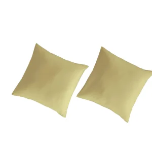 Cubierta para Muebles 2 Fundas de almohada 100% algodón percal orgánico 65x65 cm amarillo obvio