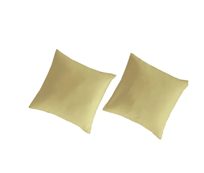 Cubierta para Muebles 2 Fundas de almohada 100% algodón percal orgánico 65x65 cm amarillo obvio