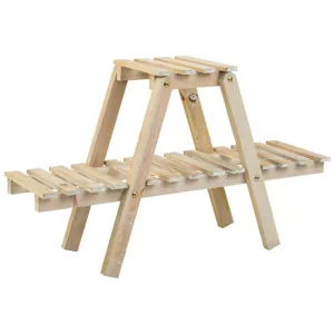 Estanterí con 2 baldas de madera marrón 64x19,5x38 Fácil de Colocar