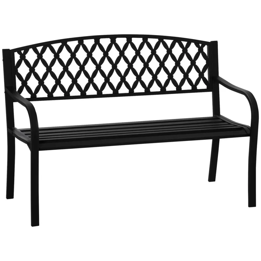 Funda Ajustable Banco de jardín Kasu Outsunny 2 plazas negro 89x128x58,5 cm