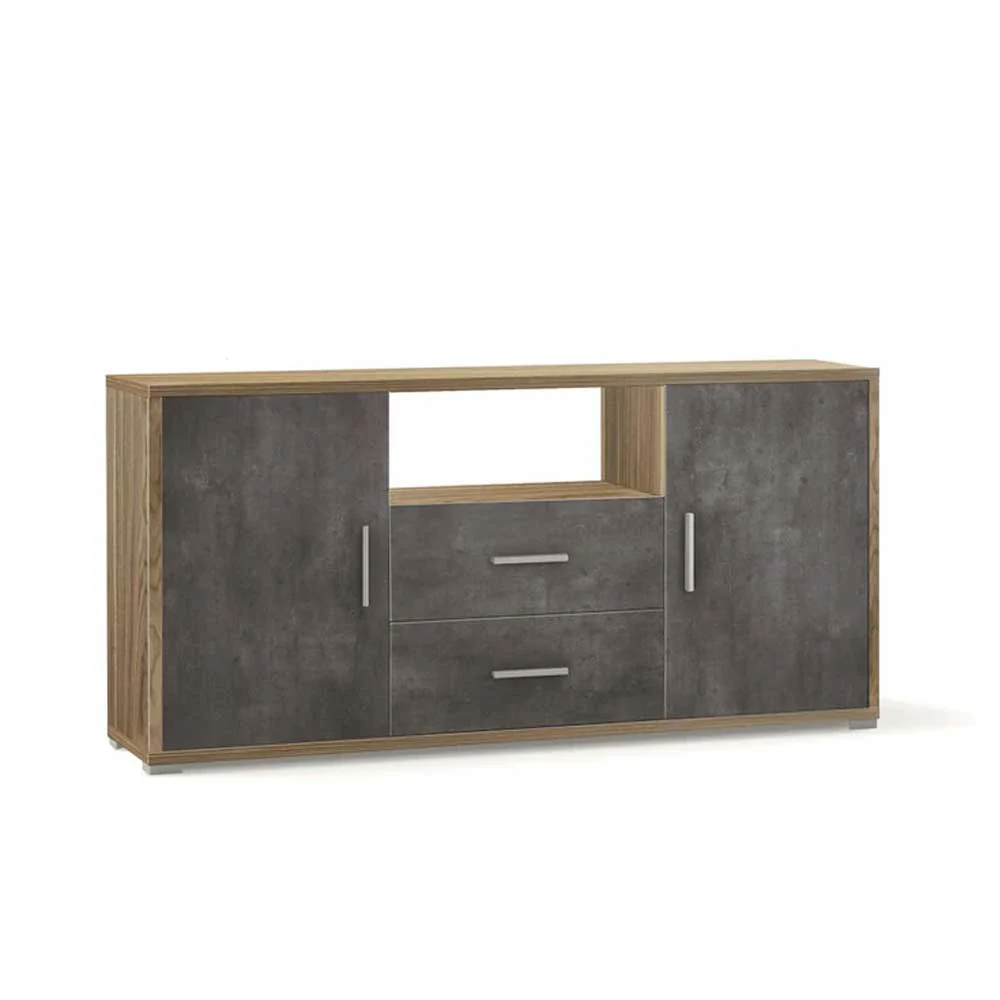 Funda con Cuerda Mobile Credenza da Soggiorno con 2 ante e 2 cassetti finitura Struttura Noce Stelvio / Finitura Frontale...