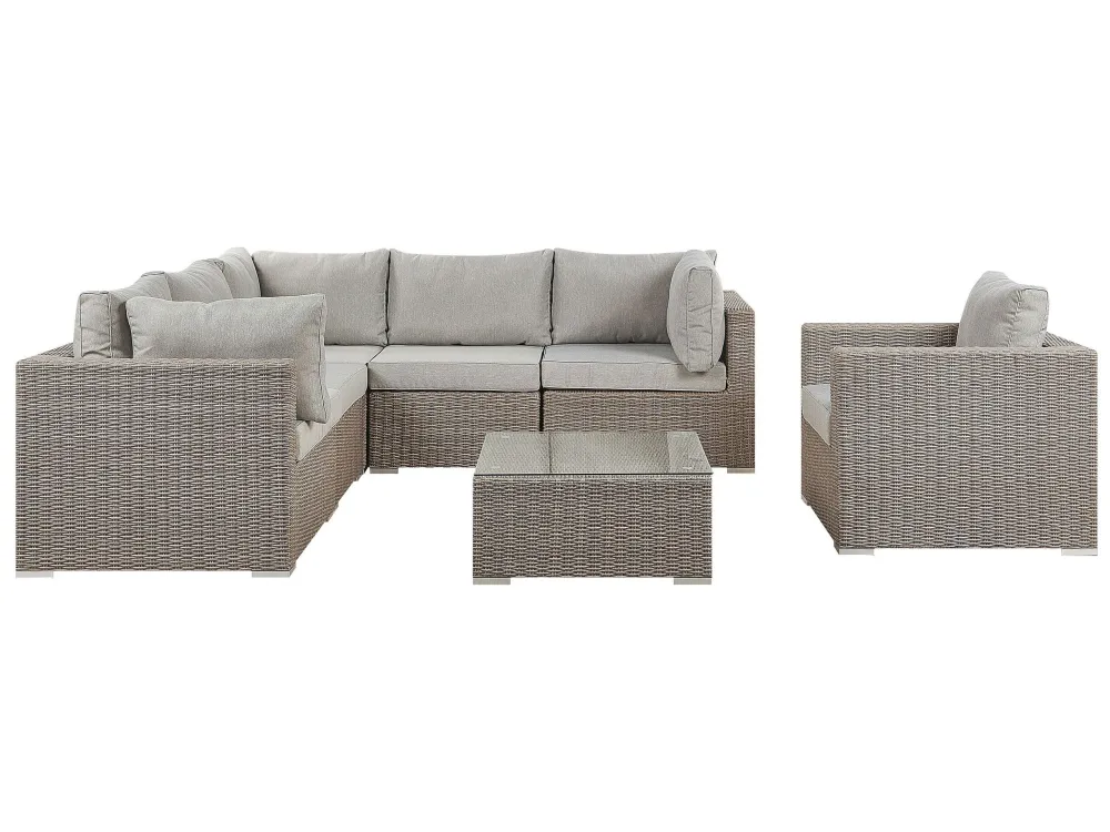 Funda Protectora Conjunto de jardín con mesa 6 plazas contare derecha personalizable gris pardo