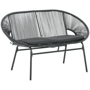 Funda Transpirable Outsunny Silla Acapulco de 2 Plazas Silla de Jardín con Reposabrazos Cojines y Marco de Acero Carga 260...