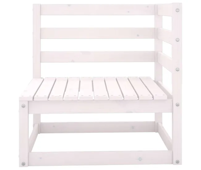 Funda Transpirable Sofás de esquina de jardín 2 uds blanco madera maciza de pino VidaXL