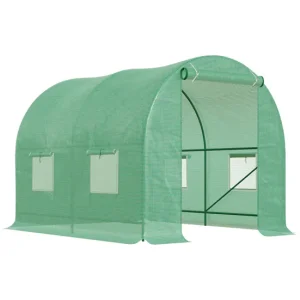Outsunny Invernadero de Exterior 2,5x2x2 m Invernadero de Túnel con Cubierta de PE 140 g/m² para Cultivo Plantas Verduras...